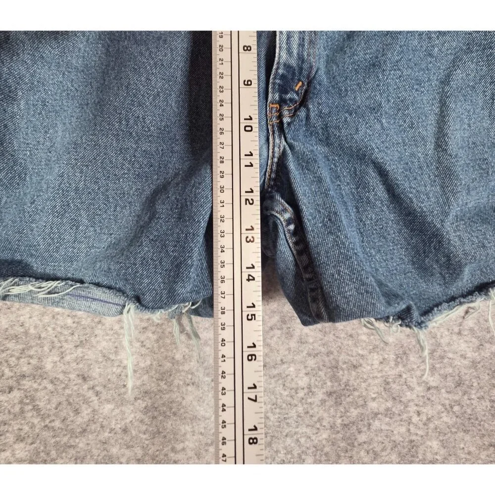 Levi's DIY Cutoff Denim Shorts Men's Size 38 Blue Distressed Frayed Summer Festi